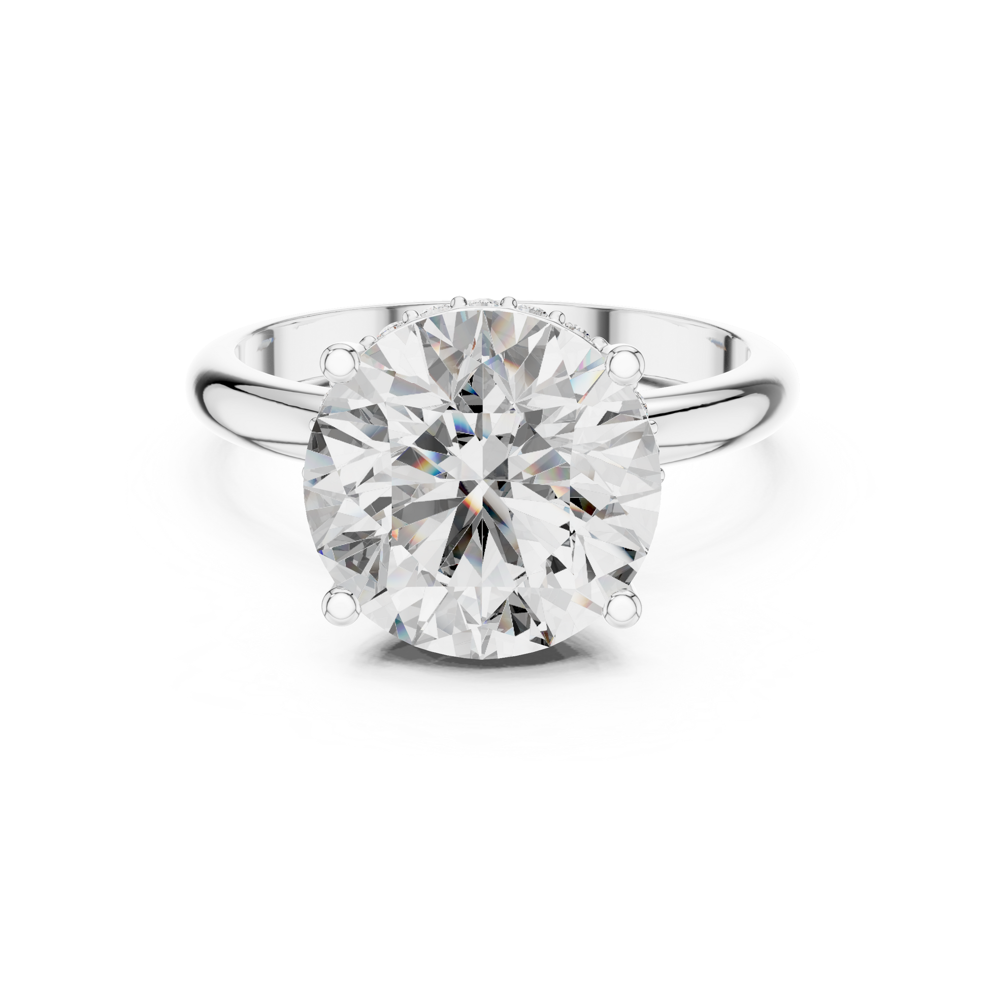 Serenity Shine Solitaire 5 CT Round Diamond Ring in 925 Sterling Silver