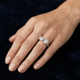 The Toi et Moi Duo Emerald & Pear Moissanite Diamond Sterling Silver Ring
