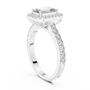 2 CT Emerald Cut Hidden Halo Moissanite Diamond 925 Sterling Silver Ring