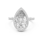 2 CT Pear Cut Moissanite Engagement Ring in 925 Sterling Silver