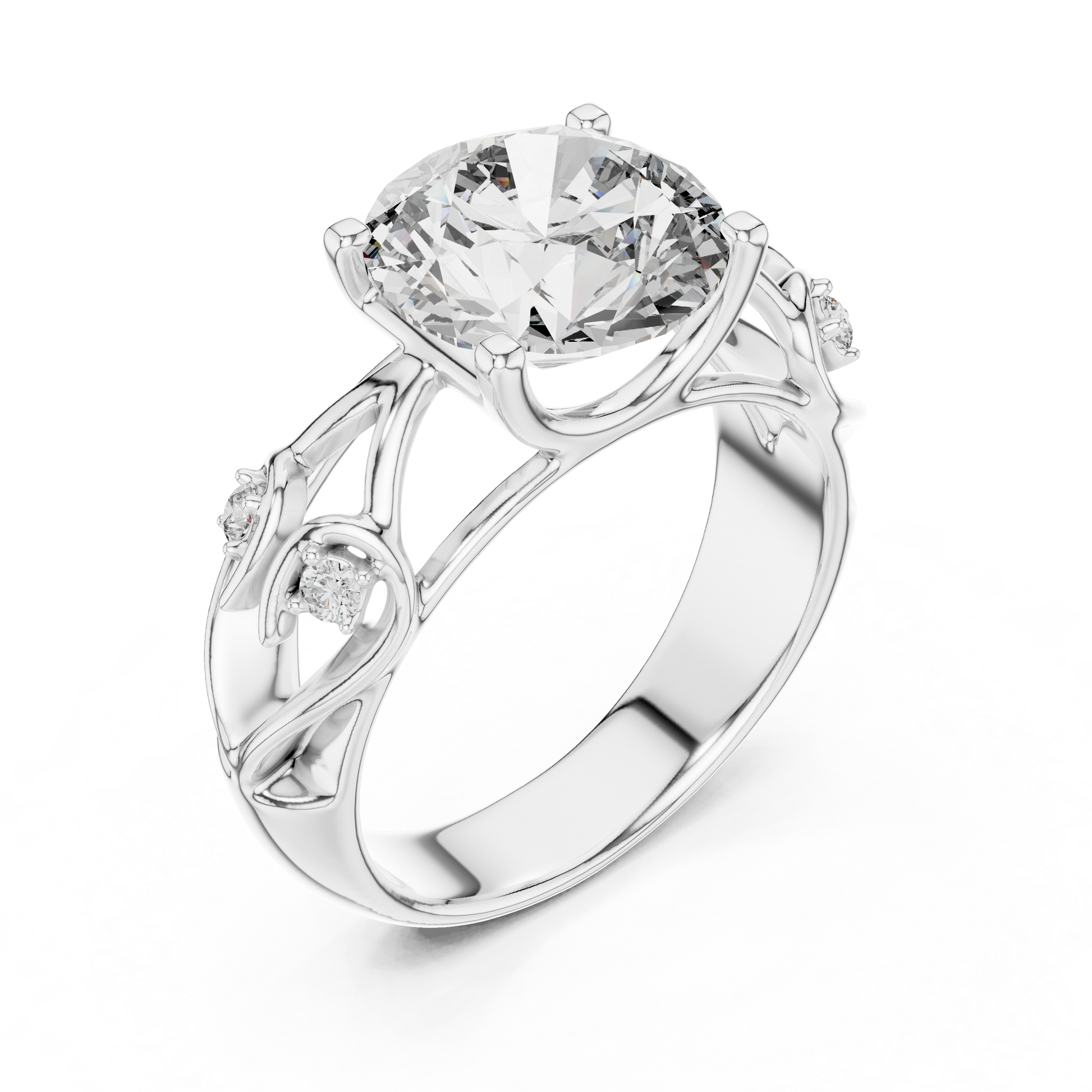 3 CT Round Cut VVS Luxe Secret Garden Moissanite Diamond Ring 925 Sterling Silver