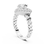 1 CT VVS Round Cut Heart Halo Moissanite Diamond Ring 925 Sterling Silver