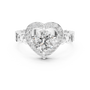 1 CT VVS Round Cut Heart Halo Moissanite Diamond Ring 925 Sterling Silver