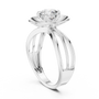 2 CT VVS Round Cut Elevated Bezel Plate With Claw Prongs Solitaire Moissanite Diamond Ring 925 Sterling Silver