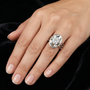 2 CT VVS Round Cut Elevated Bezel Plate With Claw Prongs Solitaire Moissanite Diamond Ring 925 Sterling Silver