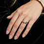 Dazzling Round Cut Diamond Held Securely In A Six-Prong Setting Solitaire In 925 Sterling Silver