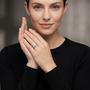 Geometric Triangular Cluster Cocktail Ring – Avant-Garde Design with Accent Stones