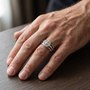 Sterling Silver Celestial Starburst Signet Ring – Classic Men’s Heirloom Band