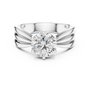 2CT Six Prong Round Cut Moissanite Diamond Solitaire Ring With A Unique Twisted Or Wrap-Style Band