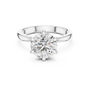 The Hidden Halo Round Cut Moissanite Solitaire Diamond Setting With A Bypass Or Twist Band