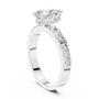 2CT Pear Cut Moissanite Diamond Pave Eternity Hidden Halo Engagement Ring