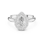 Pear Cut Moissanite Solitaire Halo Diamond Shank 925 Sterling Silver Ring 