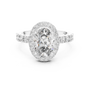 The Oval Cut Moissanite Vintage Inspired Hidden Halo 925 Sterling Silver Engagement Ring