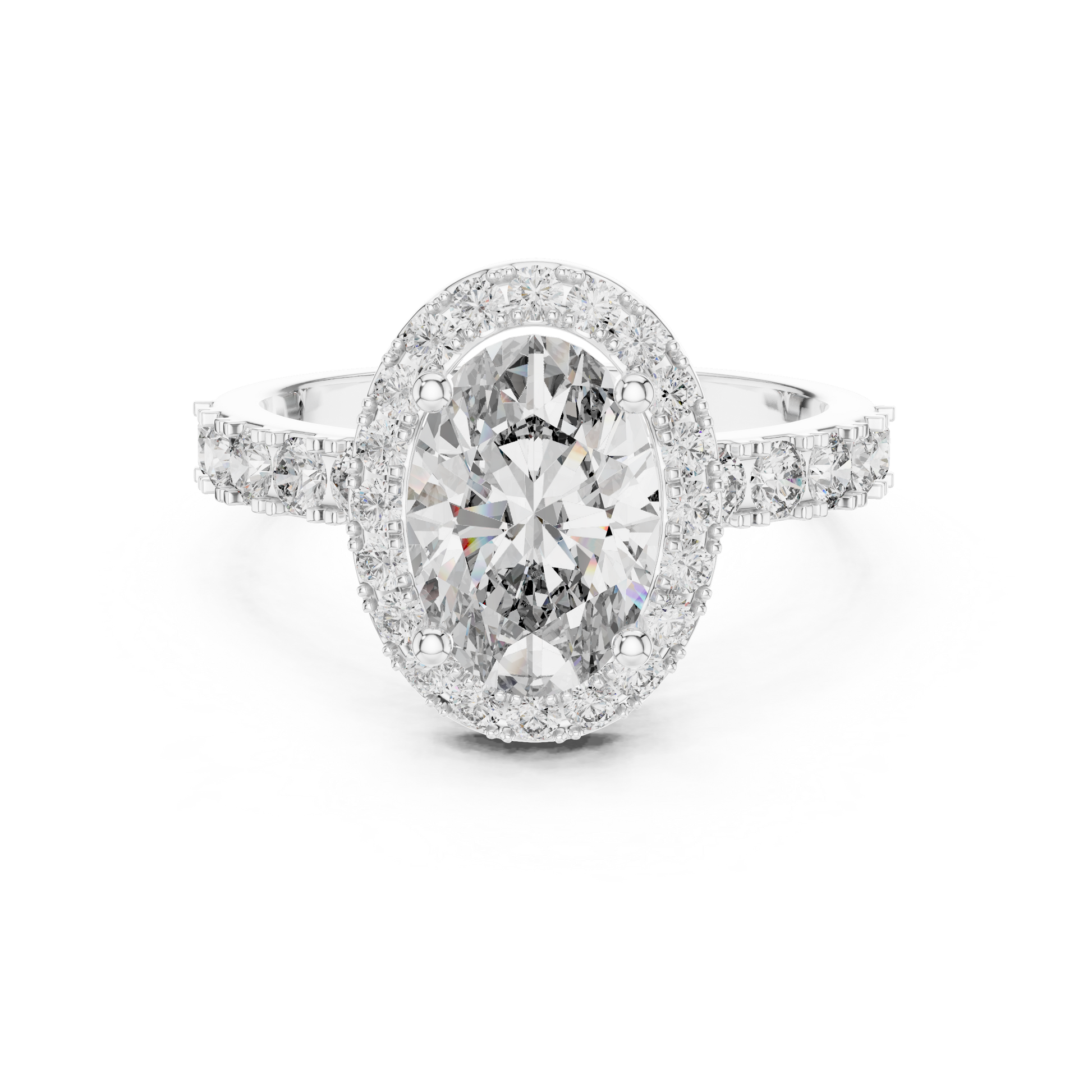 The Oval Cut Moissanite Vintage Inspired Hidden Halo 925 Sterling Silver Engagement Ring