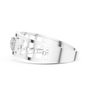 Round Cut Moissanite Sterling Silver Men's Structured Interlocking Geometric Plaque Ring