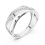Sophisticated Men's Angular Interlocking Diamond Band – Sterling Silver Wedding Ring