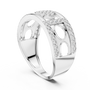 Men's Oval Cluster Micro-Pavé Statement Band Ring – Contemporary Openwork Design