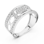 Men's Oval Cluster Micro-Pavé Statement Band Ring – Contemporary Openwork Design
