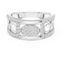 Men's Oval Cluster Micro-Pavé Statement Band Ring – Contemporary Openwork Design