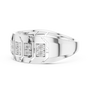 Classic Wide-Profile Bar Cluster Diamond Men’s Wedding Band in Sterling Silver