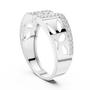 Dazzling Pavé Set Round Diamond Sterling Silver Open Band Ring for Men