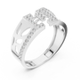 Dazzling Pavé Set Round Diamond Sterling Silver Open Band Ring for Men