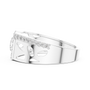 Dazzling Pavé Set Round Diamond Sterling Silver Open Band Ring for Men