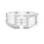 Dazzling Pavé Set Round Diamond Sterling Silver Open Band Ring for Men