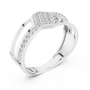 Men's Modern Geometric Architectural Split-Shank Diamond Statement Ring