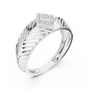 Elegant Geometric Encrusted Round Diamond Accent Band in Sterling Silver