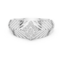 Elegant Geometric Encrusted Round Diamond Accent Band in Sterling Silver