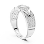 Men's Geometric Art Deco Diamond Ring – Luxury Sterling Silver Statement Band
