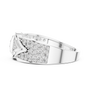 Men's Geometric Art Deco Diamond Ring – Luxury Sterling Silver Statement Band