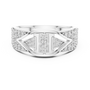 Men's Geometric Art Deco Diamond Ring – Luxury Sterling Silver Statement Band