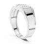 Modern Apex Geometric Men's Pavé Set Diamond Statement Band in Sterling Silver