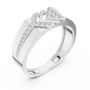 Modern Apex Geometric Men's Pavé Set Diamond Statement Band in Sterling Silver