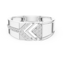 Modern Apex Geometric Men's Pavé Set Diamond Statement Band in Sterling Silver