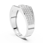 Sovereign Crest Men's Broad Round Diamond Sterling Silver Band