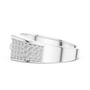 Sovereign Crest Men's Broad Round Diamond Sterling Silver Band