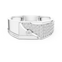 Sovereign Crest Men's Broad Round Diamond Sterling Silver Band