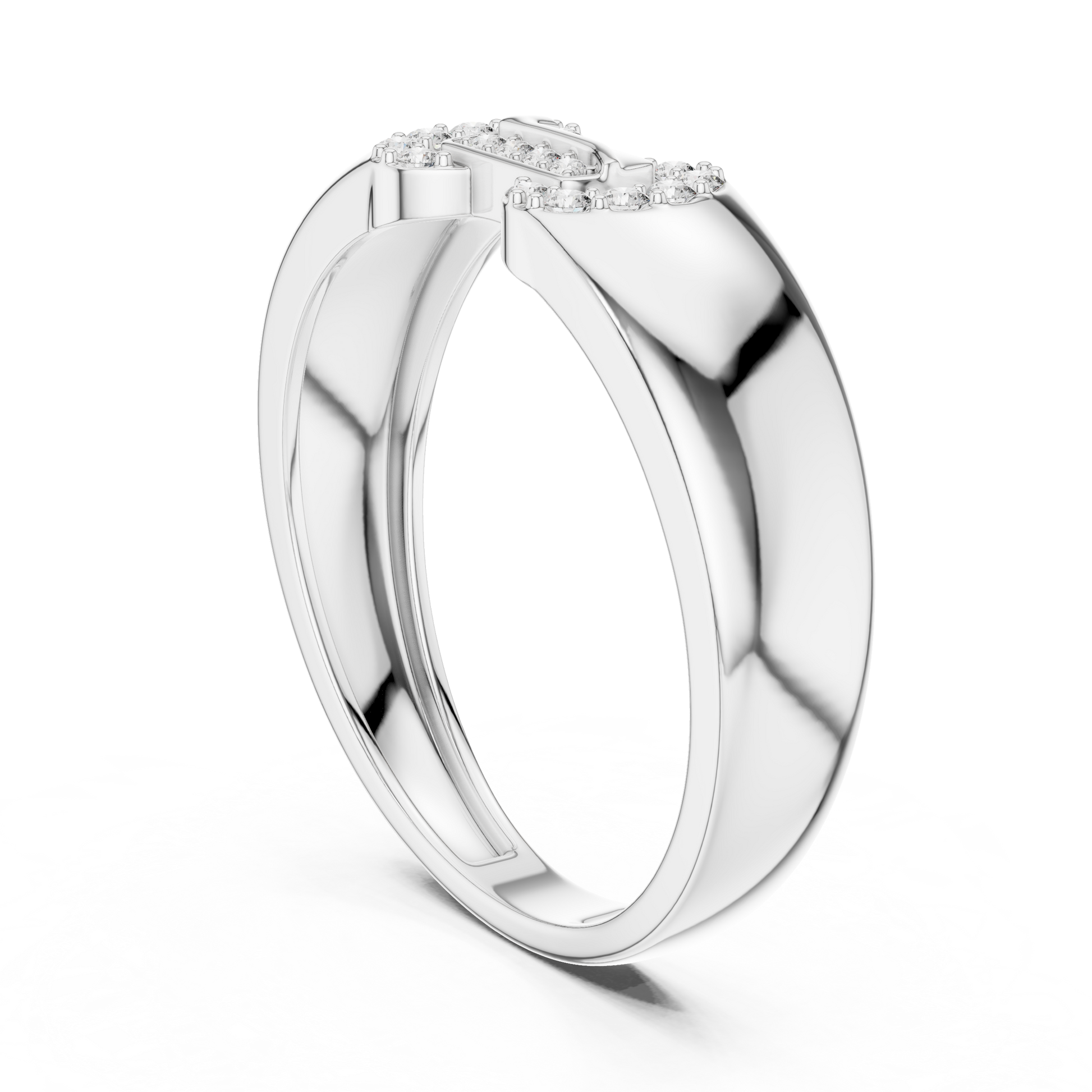 Hermès Olympe Inspired Round Moissanite Men's Ring in Sterling Silver