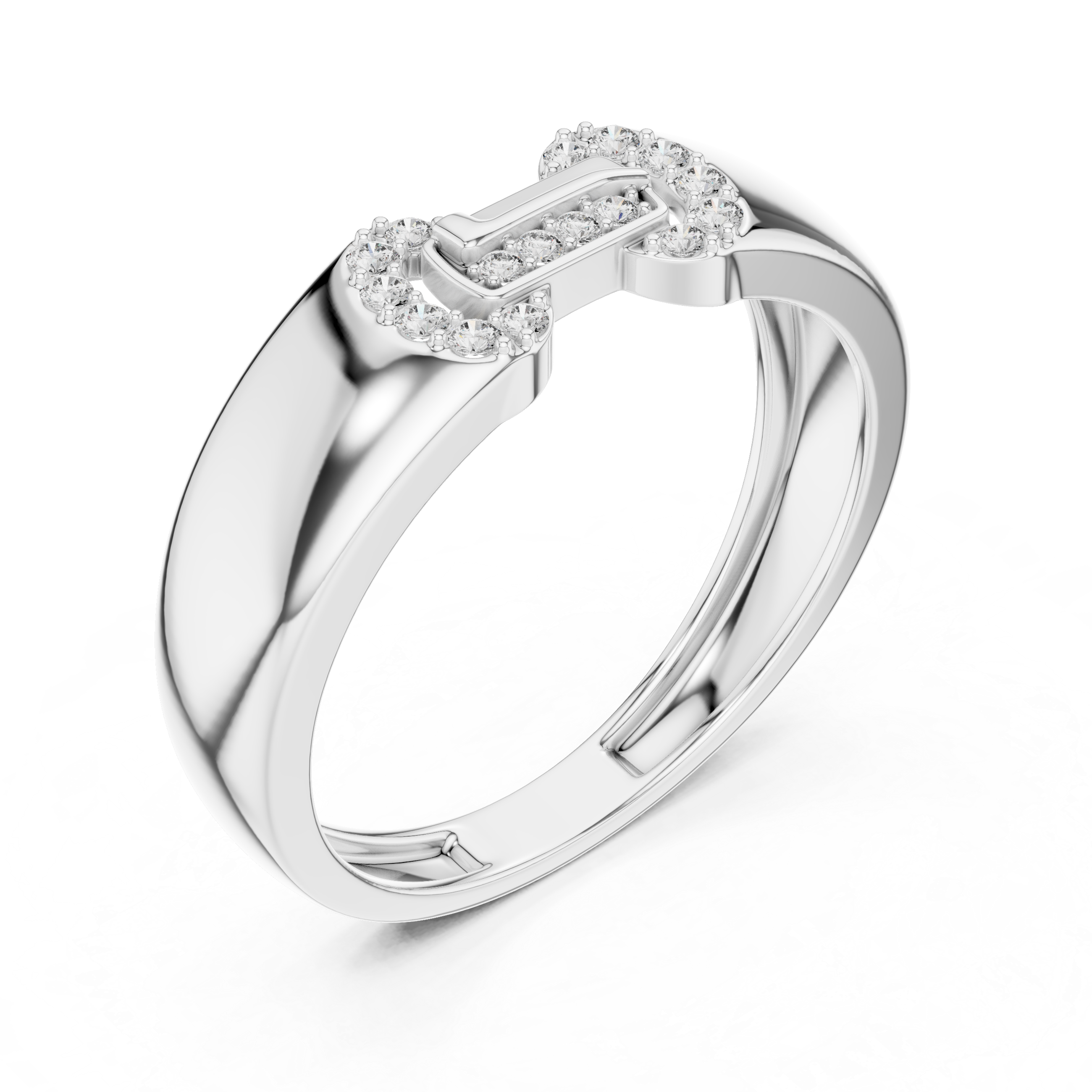 Hermès Olympe Inspired Round Moissanite Men's Ring in Sterling Silver