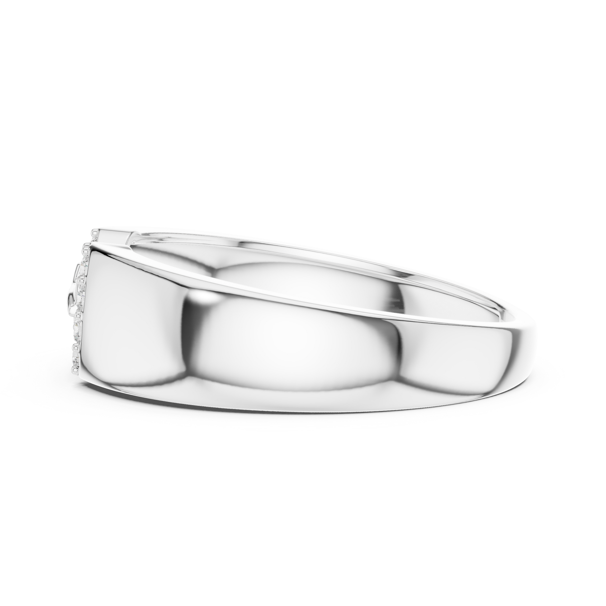 Hermès Olympe Inspired Round Moissanite Men's Ring in Sterling Silver