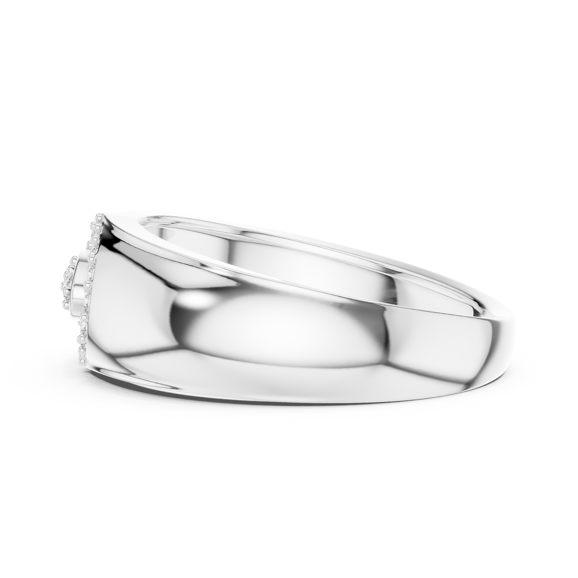 Sterling Silver Eclipse Cluster Round Moissanite Halo Men’s Statement Band