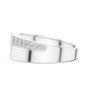 Sophisticated Geometric Pavé Diamond Gents Wedding Ring in Sterling Silver