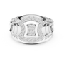 925 Sterling Silver Geometric Men's Pavé Moissanite Statement Ring