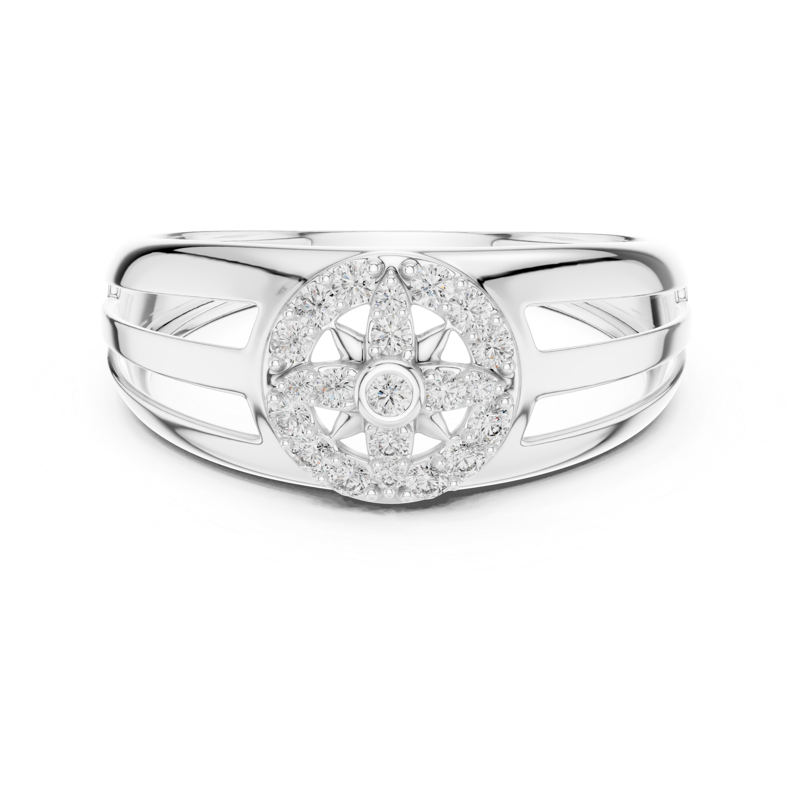 Sterling Silver Celestial Starburst Signet Ring – Classic Men’s Heirloom Band