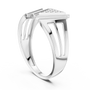 Geometric Statement Chevron Ring with Pavé Moissanite in Sterling Silver