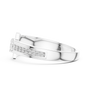 Round Moissanite Diamond Cluster Buckle Motif Ring in Solid 925 Sterling Silver