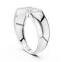 Modern Bow-style Geometric Ring with Round Moissanite Pavé Accents